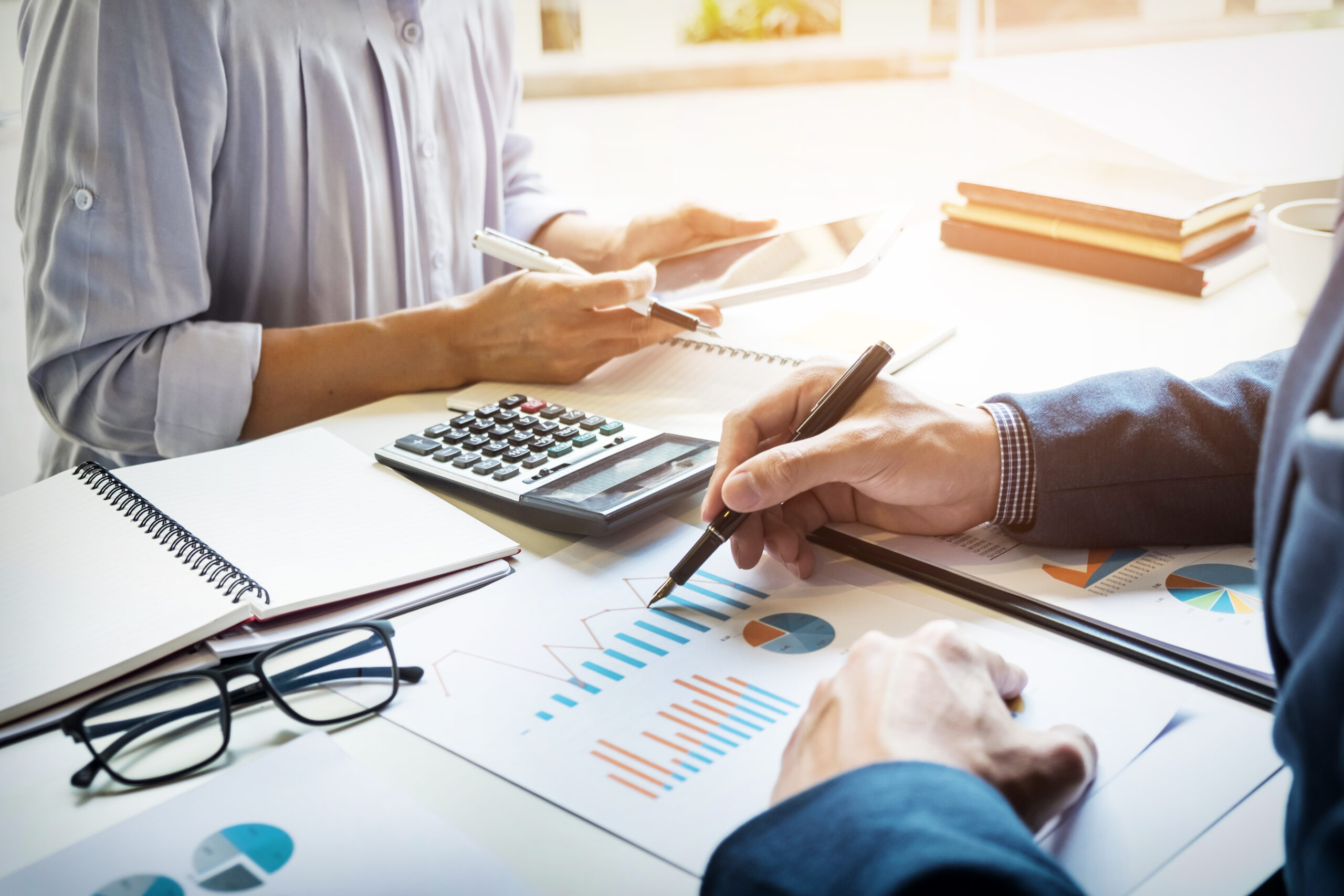 business man financial inspector secretary making report calculating checking balance internal revenue service inspector checking document audit concept scaled